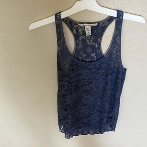 American Rag Navy Lace Sleeveless Top